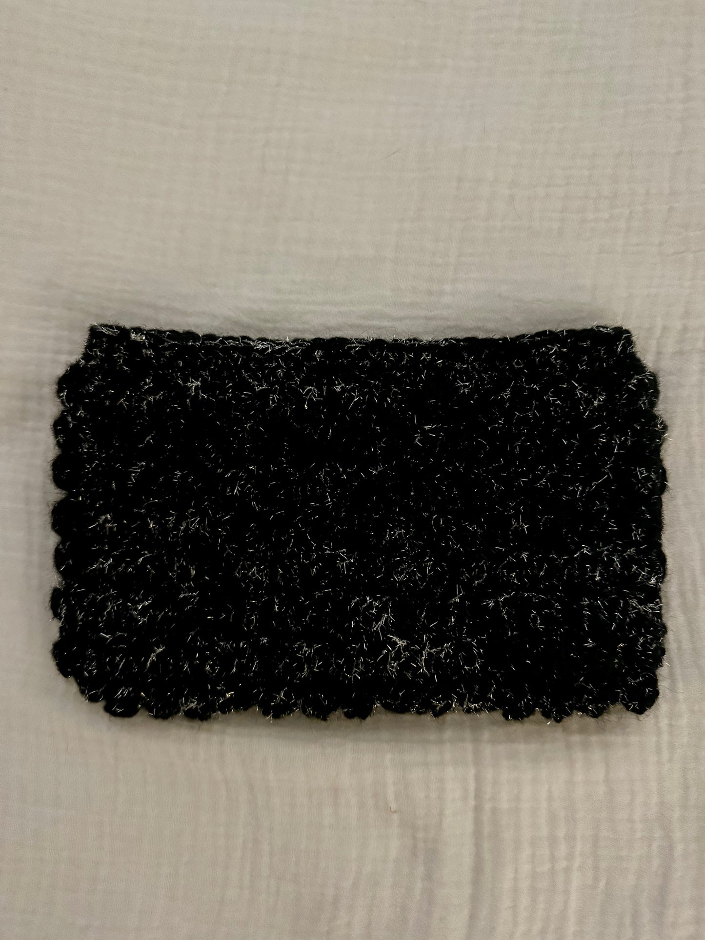 Pochette Bubble noir argentée